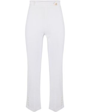 Elisabetta Franchi Pressed Crease Trousers - White
