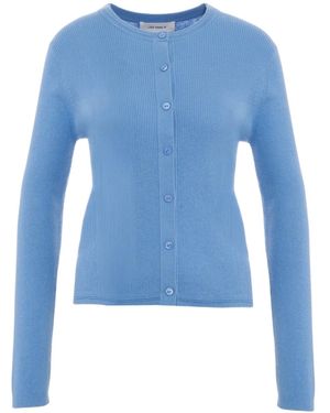Lisa Yang Crew-Neck Knit Cardigan - Blue