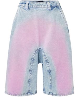 Y. Project Denim Shorts With Belt Loops - Blue