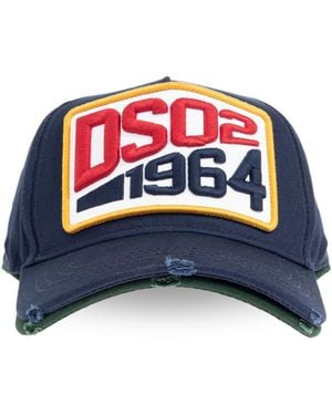 DSquared² X Bettter Distressed Baseball Cap - Blue