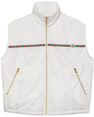 Gucci Interlocking G Zipped Vest - White