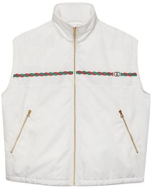 Gucci Interlocking G Zipped Vest - White