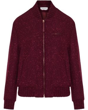 Gabriela Hearst Winslow Zip Bomber Jacket - Red