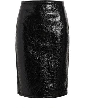 Gucci Shiny Leather Skirt - Black