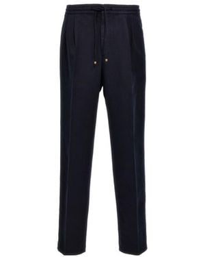 Brunello Cucinelli Pleat-Detailed Drawstring Trousers - Blue