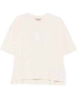 Woolrich Logo-Embroidered Side-Slit T-Shirt - White