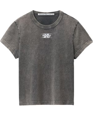 Alexander Wang T By Blade Logo-Embossed T-Shirt - Grey