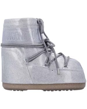 Moon Boot Lace-Up Snow Boots - Gray