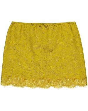 Saint Laurent Lace Mini Skirt - Yellow