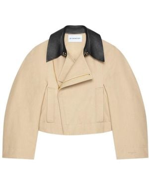Givenchy Collared Cropped Peacoat - Natural