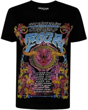 Versace Jeans Couture Logo Tour T-Shirt Cotton Jersey - Black