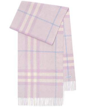 Burberry Check Cashmere Scarf - Pink