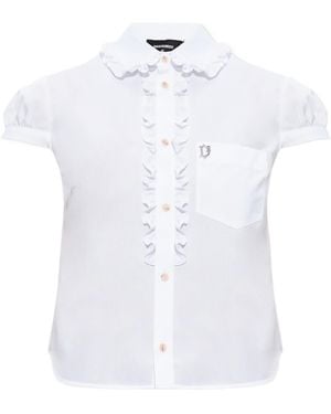 DSquared² Logo Plaque Cropped Shirt - White