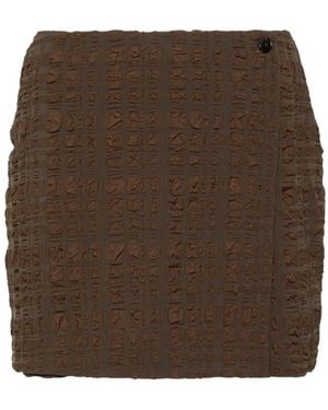Nanushka Layered Seersucker Shorts - Brown