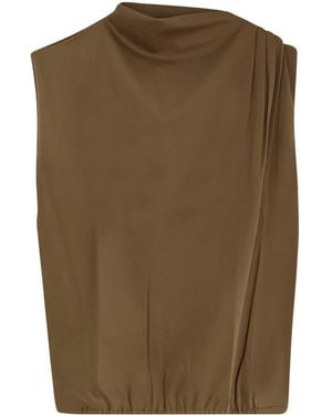 Soeur Idris Draped Sleeveless T-Shirt - Green