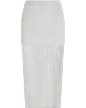 ARMANI EXCHANGE Lurex Midi Pencil Skirt - White
