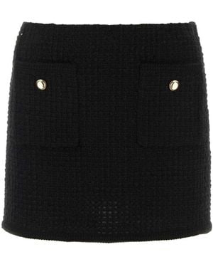 Miu Miu Button Detailed Mid-Rise Skirt - Black
