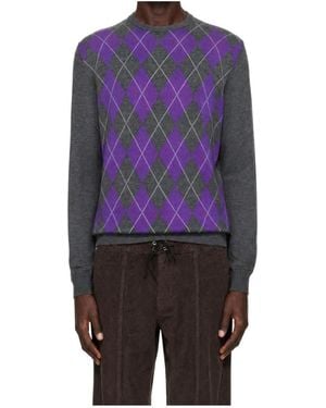 GIMAGUAS Angel Argyle Knitted Jumper - Blue