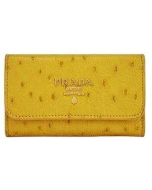 Prada Logo Key Pouch - Yellow