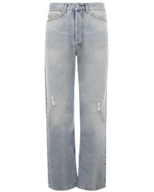 Palm Angels Distressed Loose-Fit Jeans - Grey
