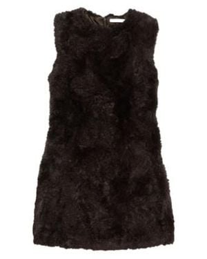 Acne Studios Sleeveless Faux-Fur Mini Dress - Black