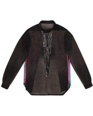 Rick Owens Deconstructed Panelled Denim Shirt Jacket - Black