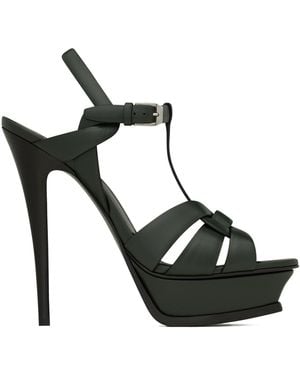 Saint Laurent Tribute Platform Sandals - Black