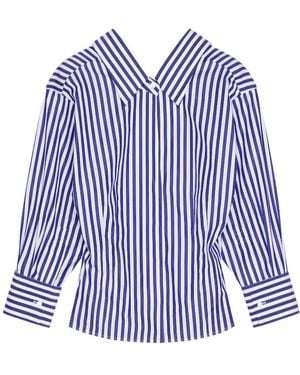 Givenchy Long-Sleeved Striped Cotton Poplin Shirt - Blue