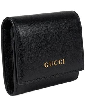 Gucci Bi-Fold Card Case With Lettering - Black