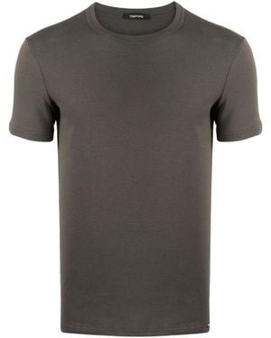 Tom Ford Crewneck Stretched T-Shirt - Grey