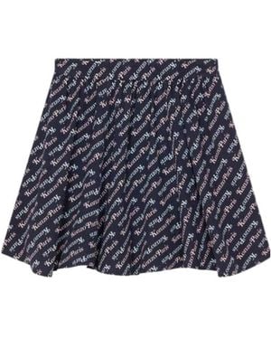 KENZO Allover Logo Printed Mini Skirt - Blue