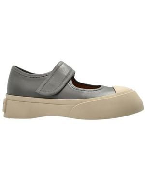Marni Mary Jane Round-Toe Trainers - Grey