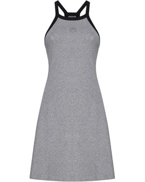 Marine Serre Moon Embroidered Sleeveless Dress - Grey