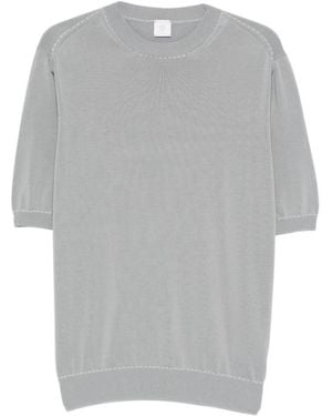 Eleventy Short Sleeve Knitted T-Shirt - Grey