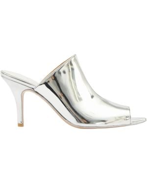 MM6 by Maison Margiela Metallic-Effect Mules - White