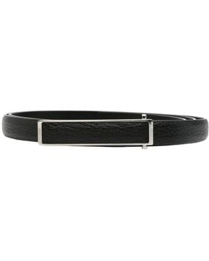 Tom Ford Grained-Leather Belt - White