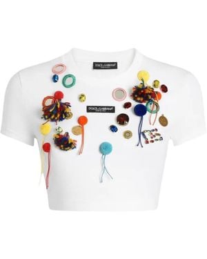 Dolce & Gabbana Jersey T-Shirt With Applications - White