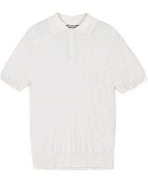 Canali Short-Sleeve Cotton Polo Shirt - White