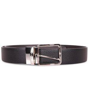 Canali Textured Buckle Belt - White