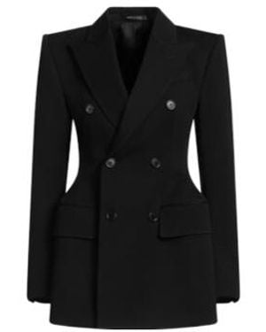Balenciaga Peak-Lapel Double-Breasted Blazer - Black
