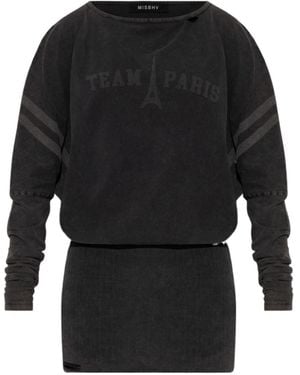 MISBHV Team Paris Long-Sleeved Mini Dress - Black