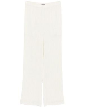 Issey Miyake Pleated Straight-Leg Trousers - White