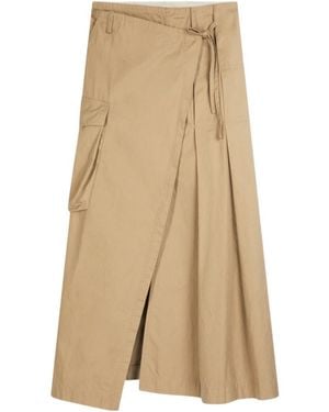 Dries Van Noten Slit Detailed Maxi Skirt - Natural
