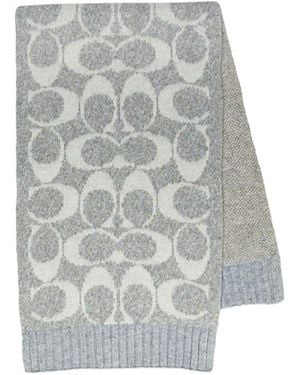 COACH Ribbed Scarf - Grey