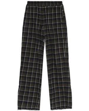 MISBHV Checked Straight-Leg Trousers - Black