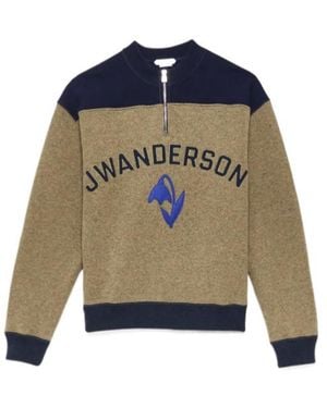 JW Anderson Jw Anderson Logo Half-Zip Sweatshirt - Blue