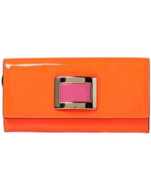 Roger Vivier Belle Vivier Metal Buckle Wallet - Orange