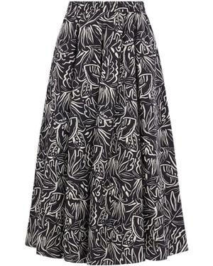 Aspesi Graphic Printed Maxi Skirt - Gray