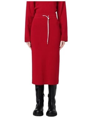 Patrizia Pepe Drawstring Knitted Skirt - Red