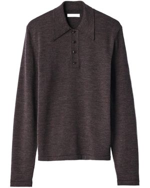 Lemaire Long-Sleeve Polo - Black